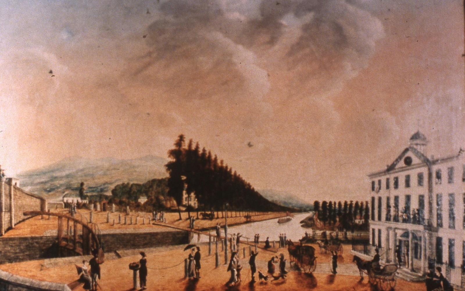 Old print of Portobello Harbour_early 1800s