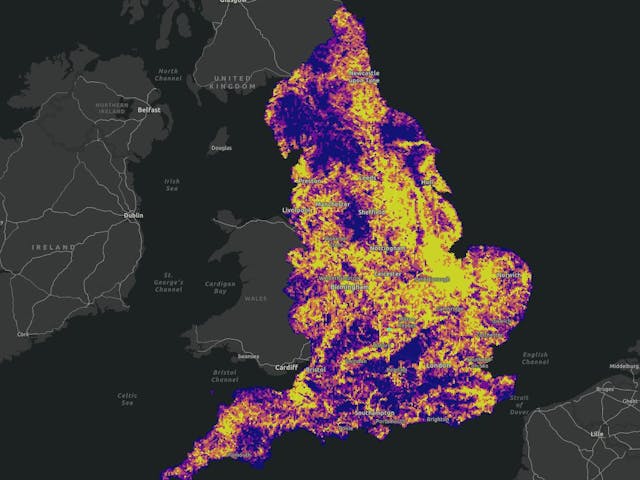 a map of united kingdom with different colored areas