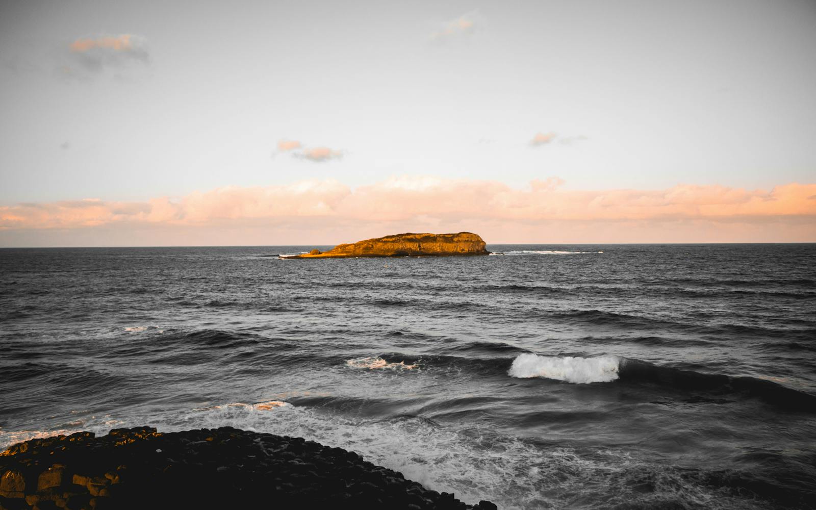 Small island amongst the seascape in Fingal