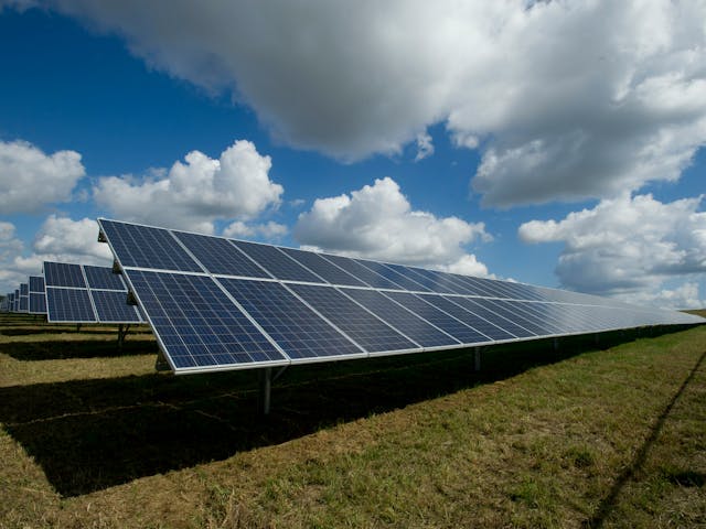 a solar panels in a field