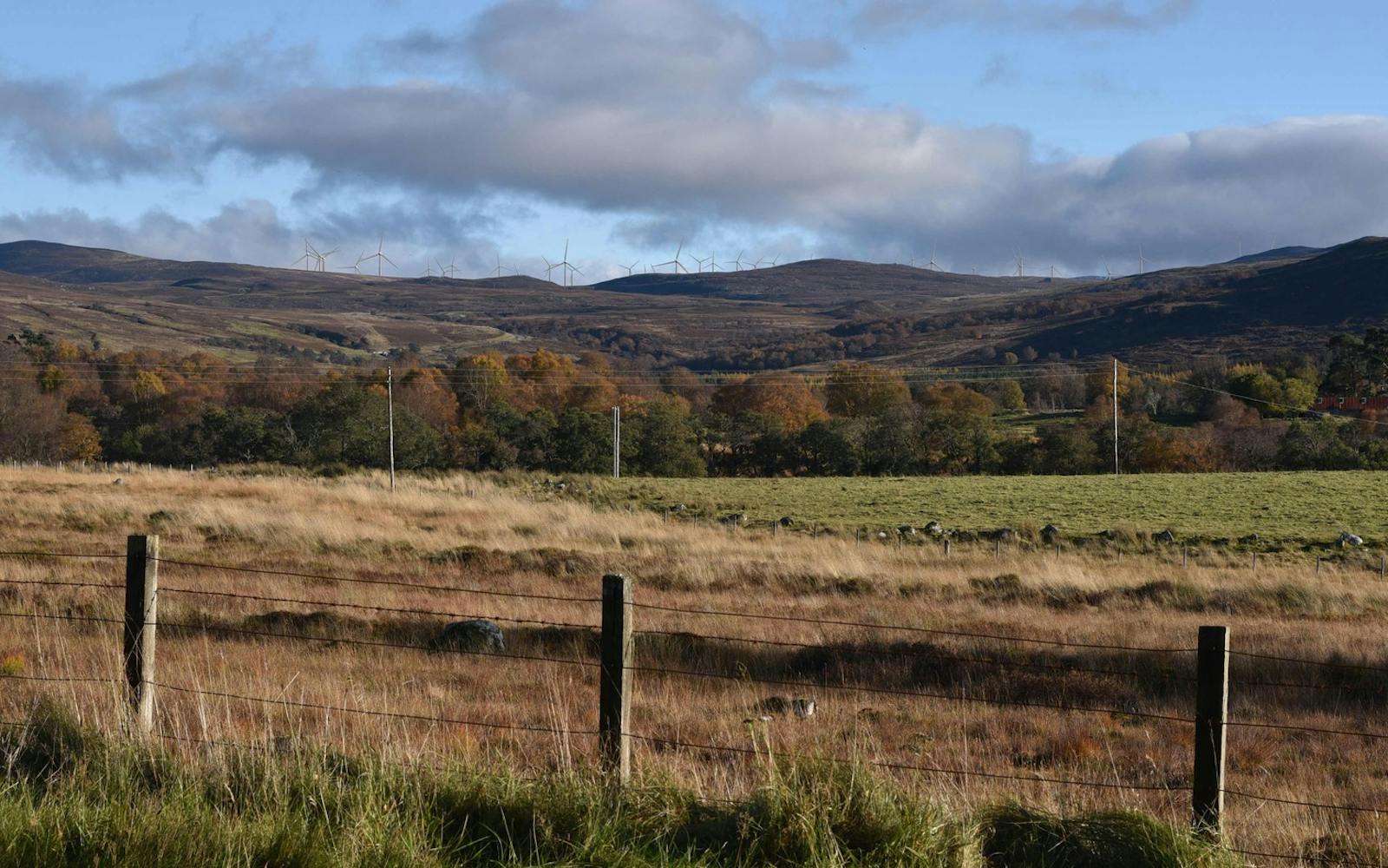Landscape image of Corriegarth Wind Farm site