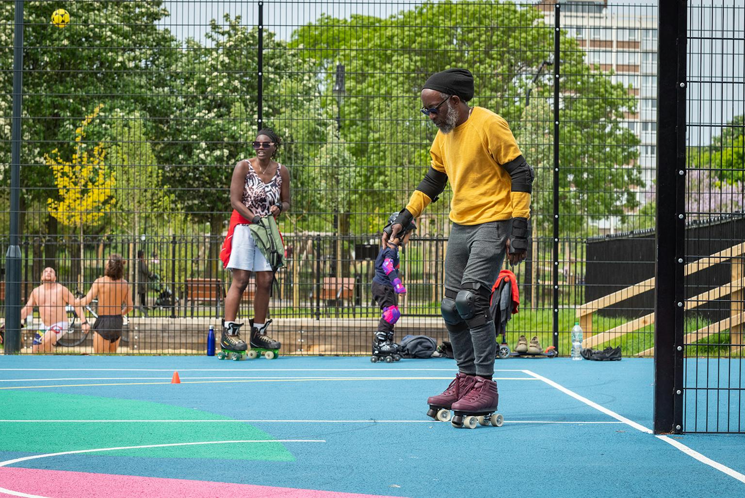 People roller skating