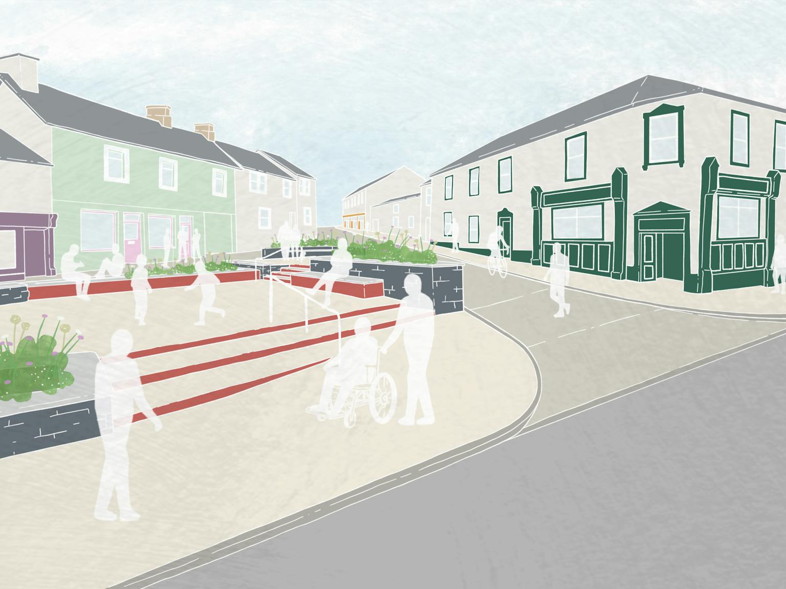 Graphic illustration of road improvements