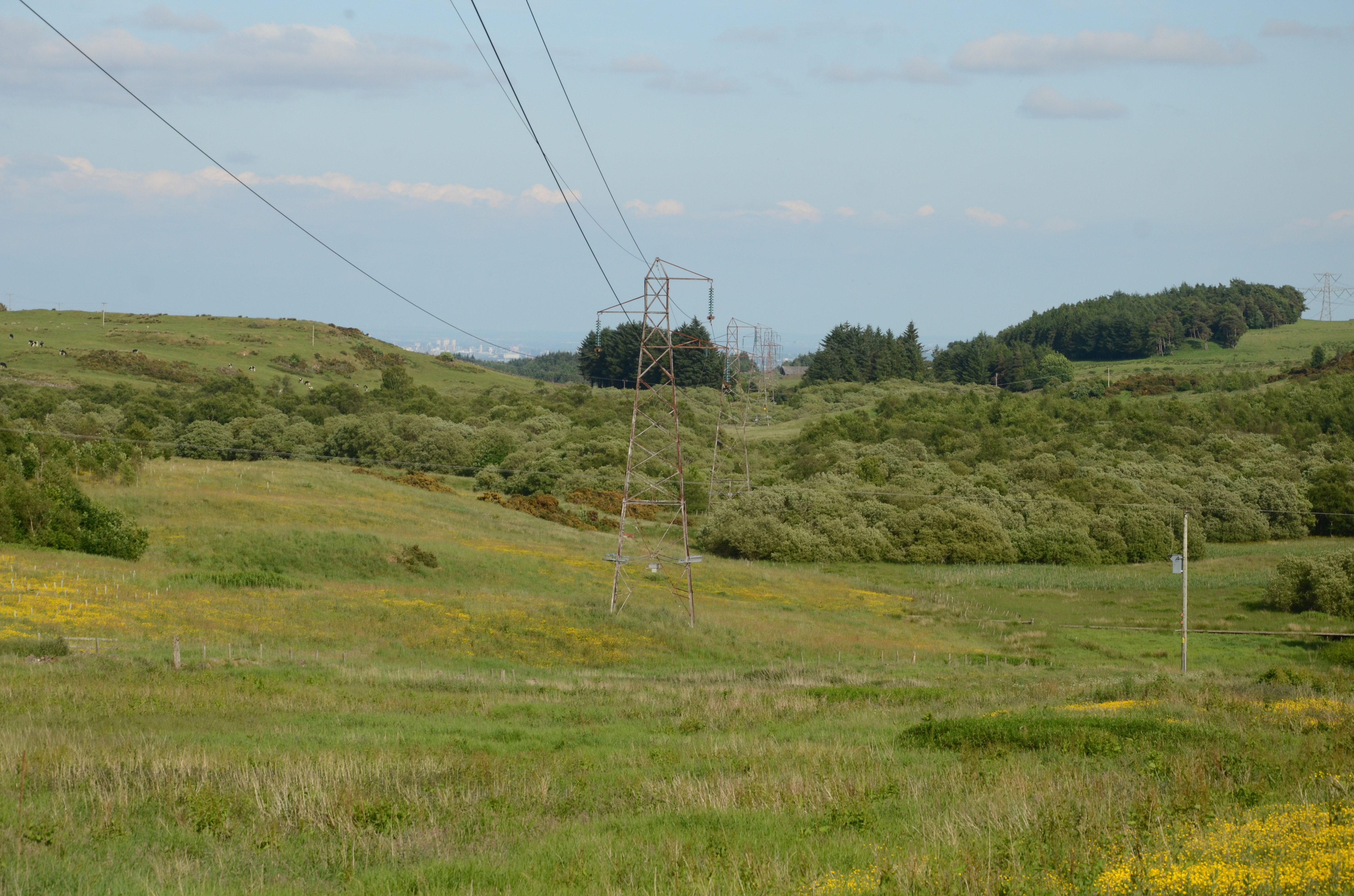 Landscape image with overhead power line