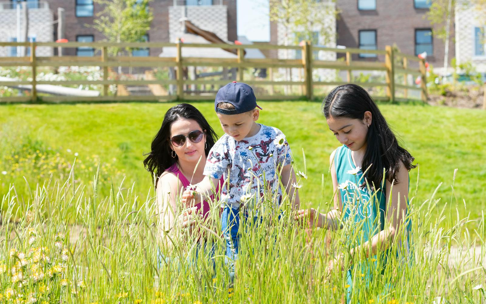 a group of people in a field