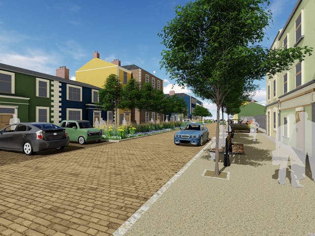 Graphic of Thurles Town Centre street view