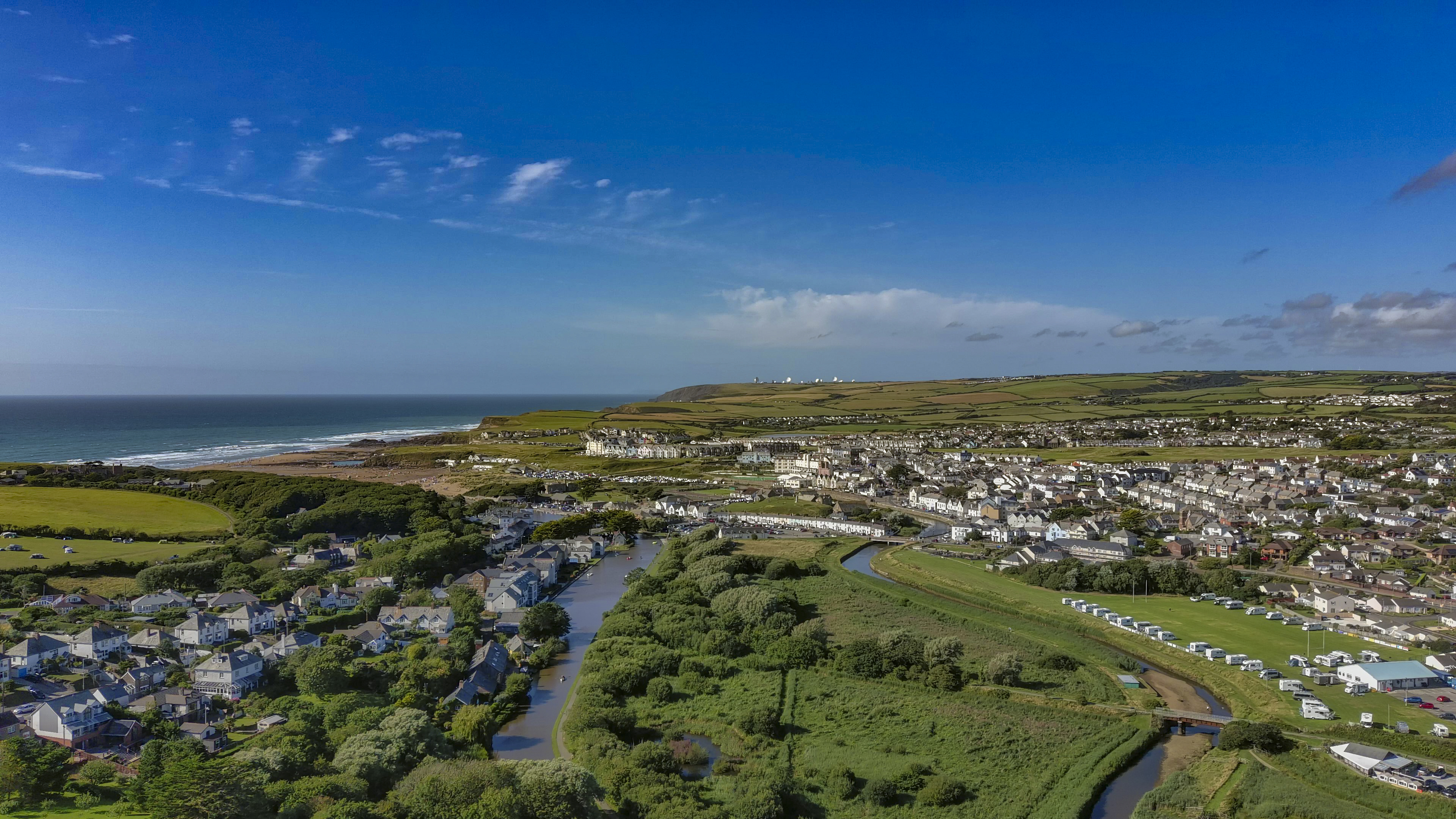 Aerial image of Bude town
