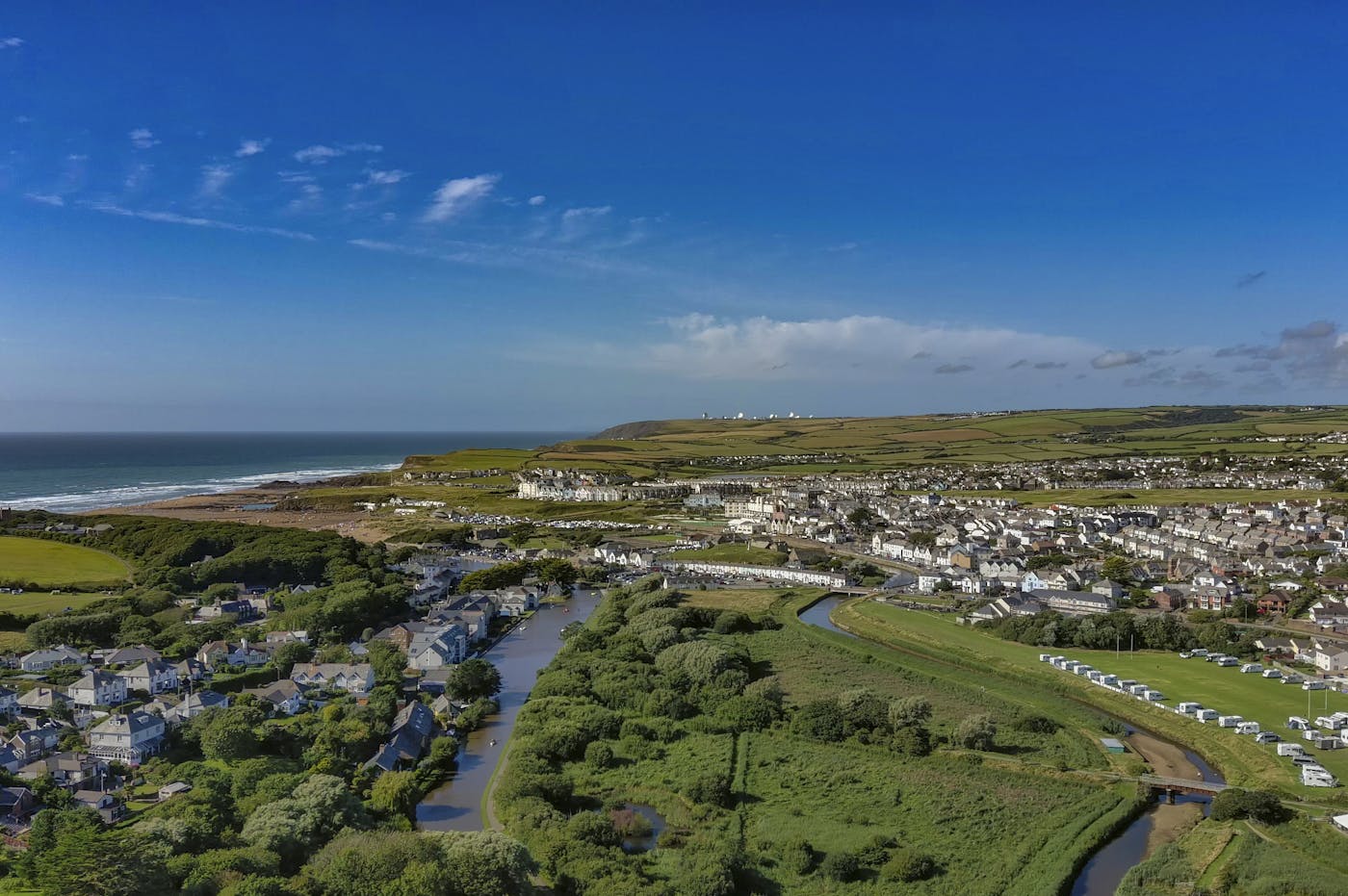 Aerial image of Bude town