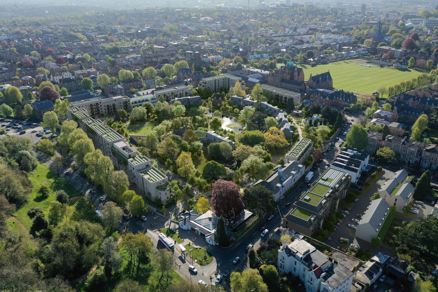 An aerial view of Bristol Zoo Gardens