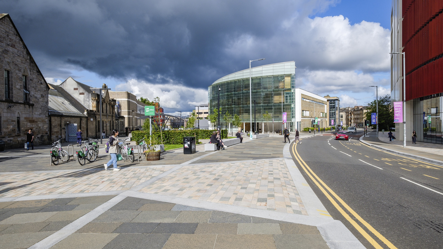 Street scape of university campus