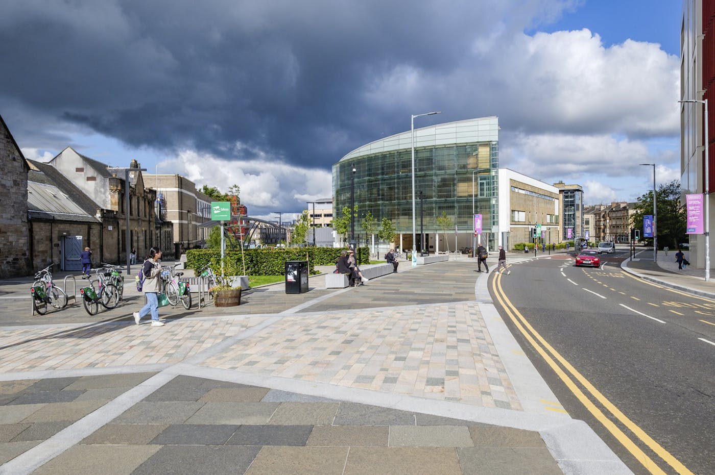 Street scape of university campus