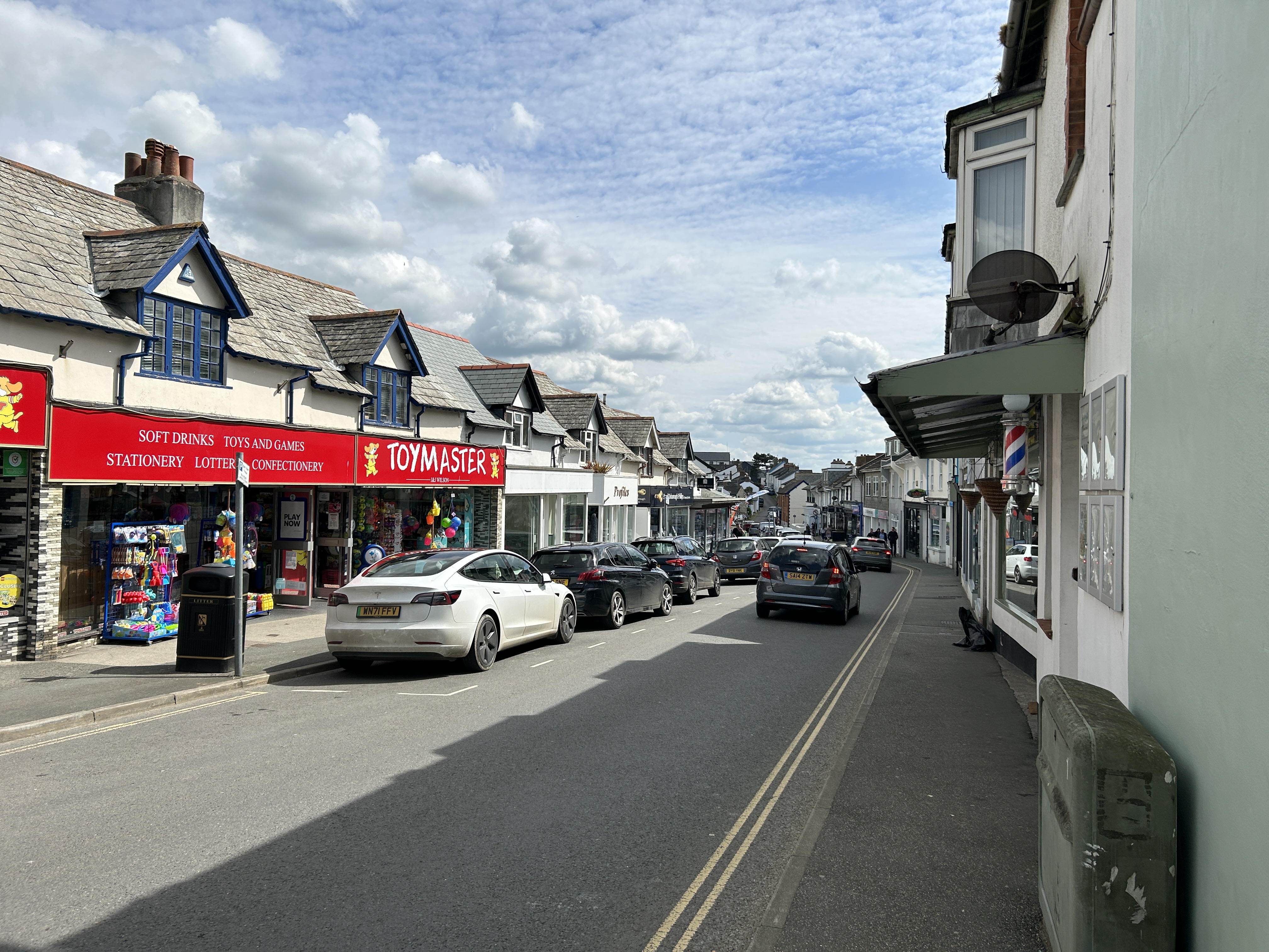 Street view of Bude Town Centre