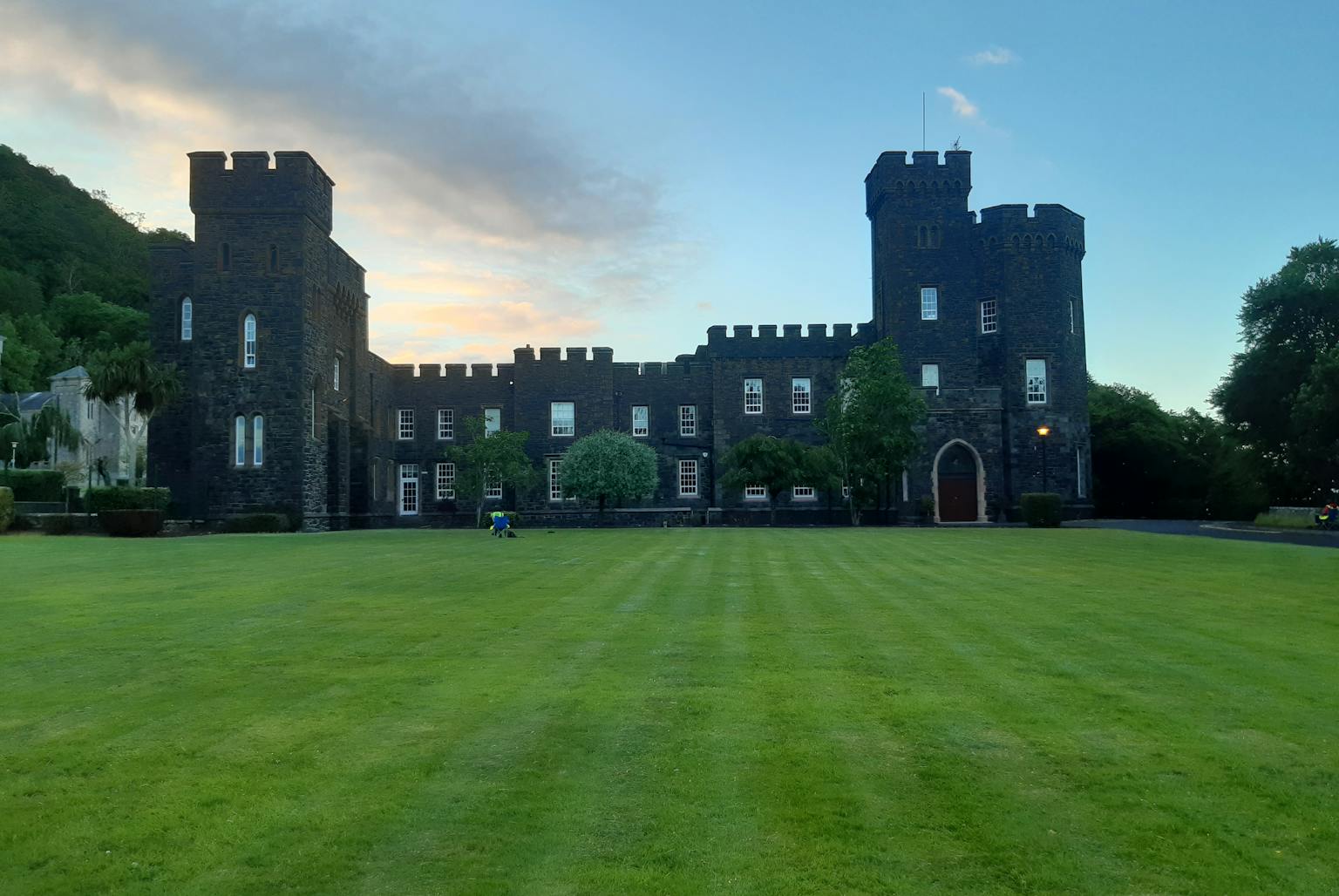 Building with grass lawn in front