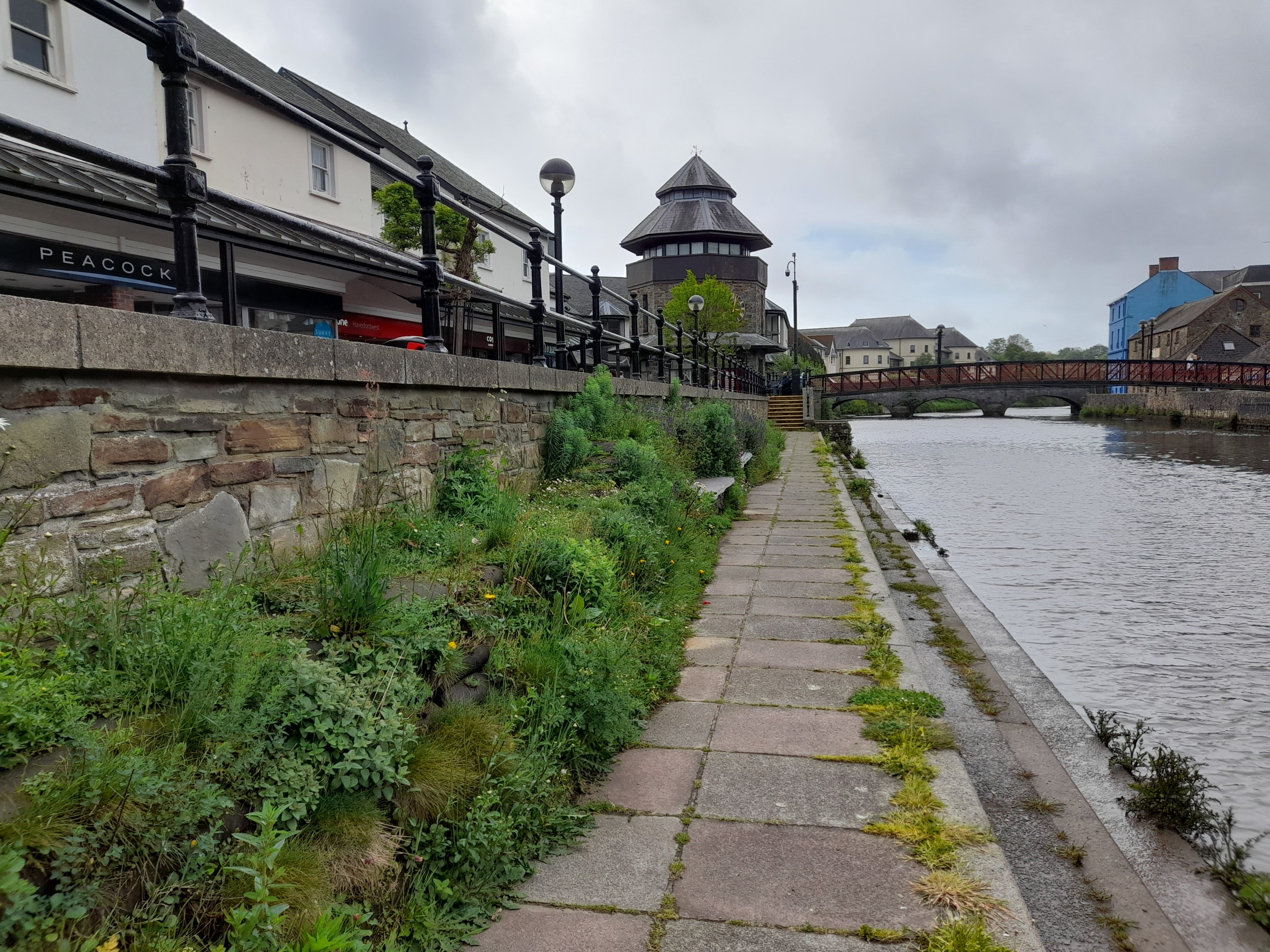 Pavement next to a body of water