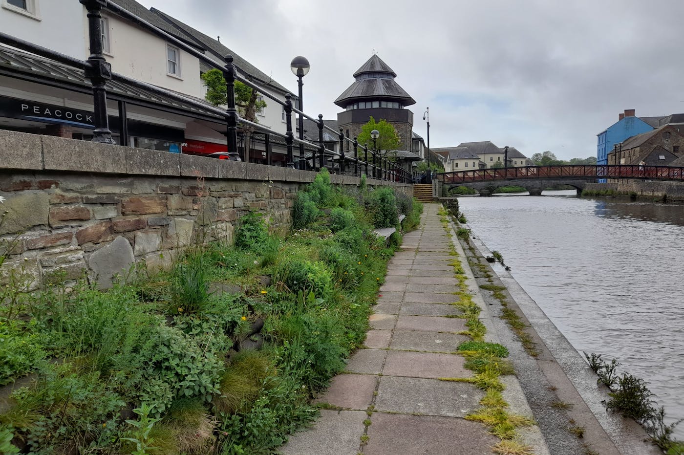 Pavement next to a body of water
