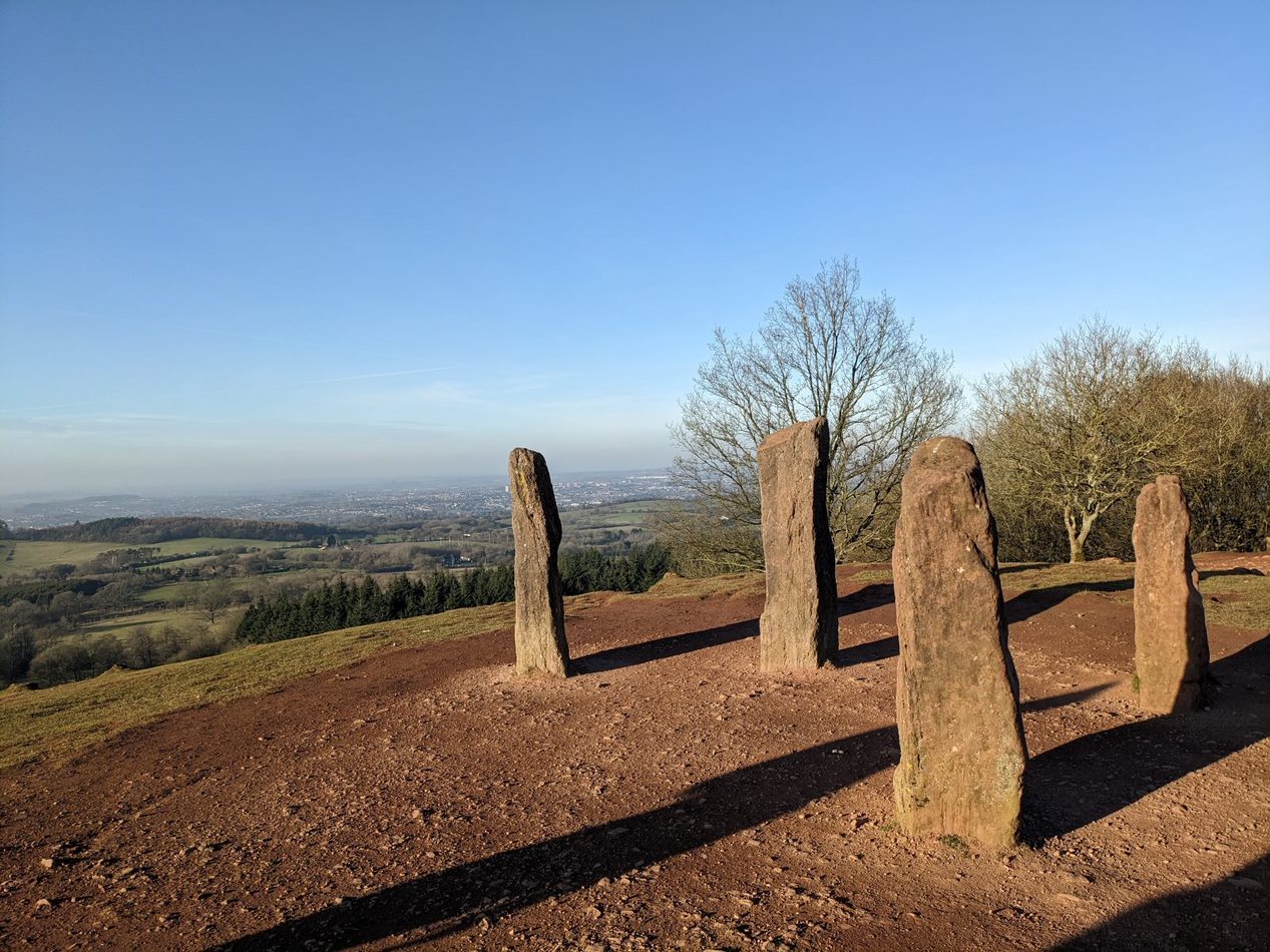 Group of standing stones on a hilltop