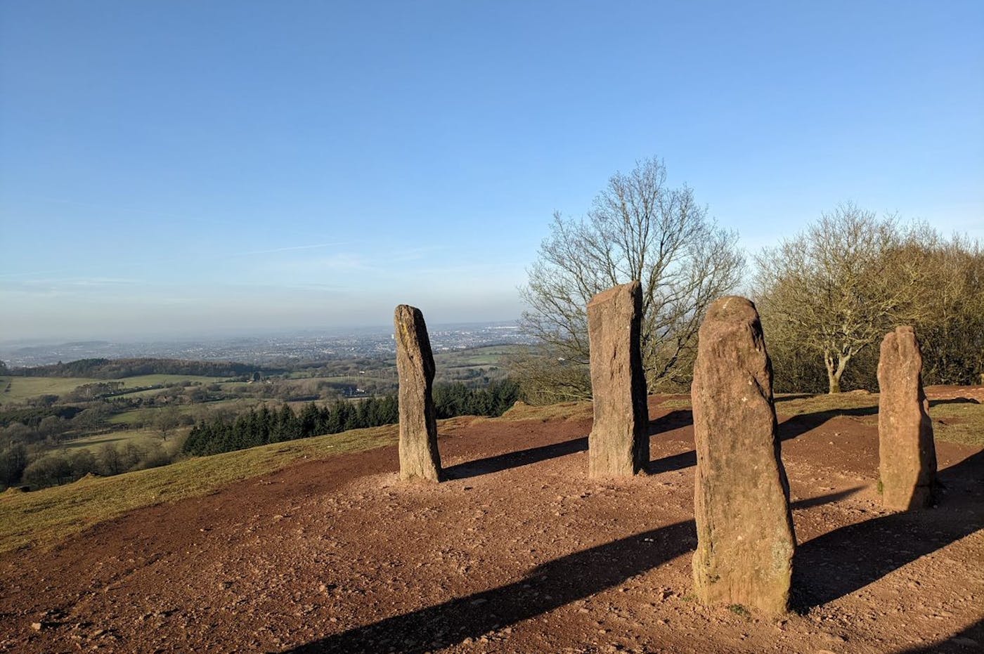 Group of standing stones on a hilltop
