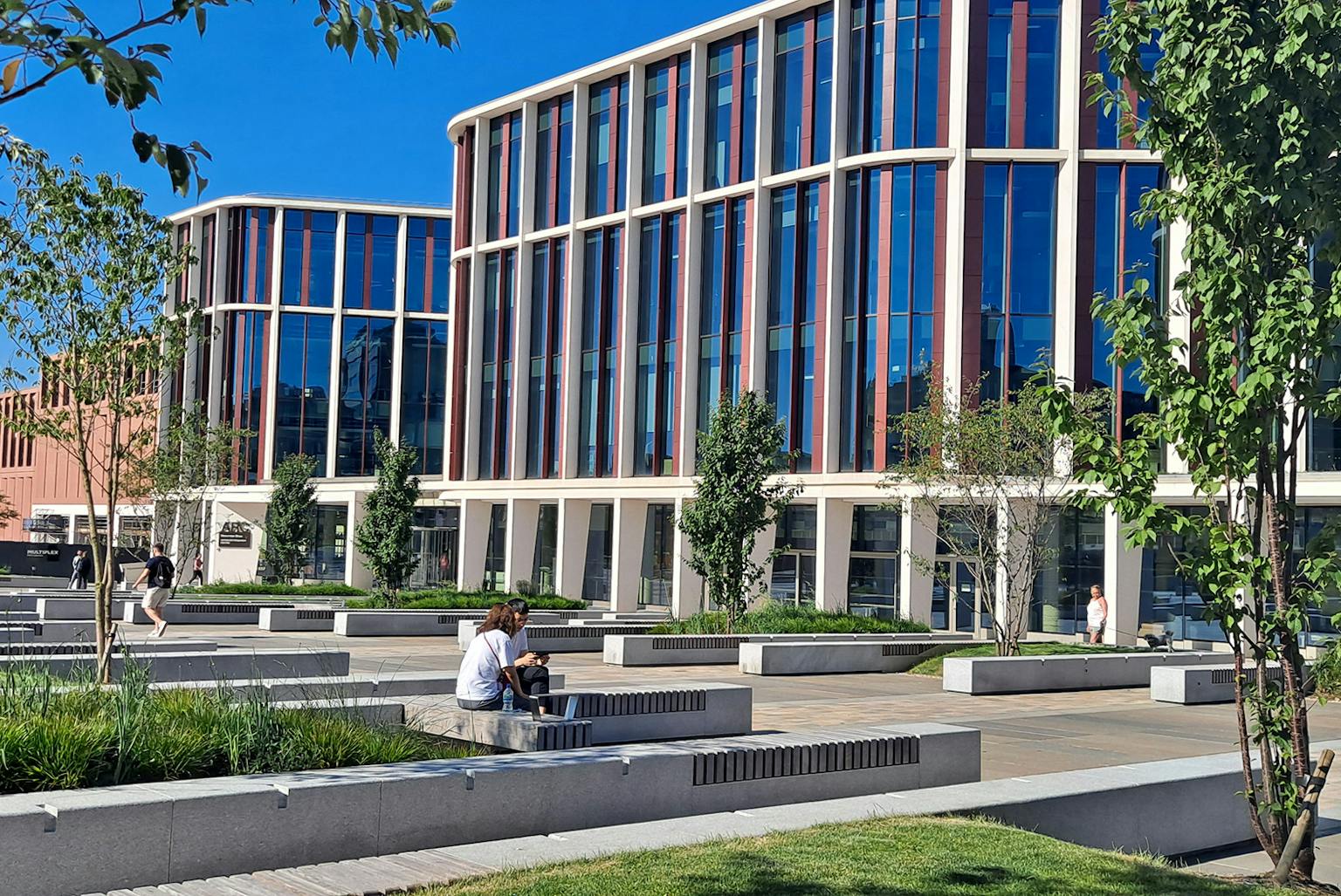 a building with glass windows