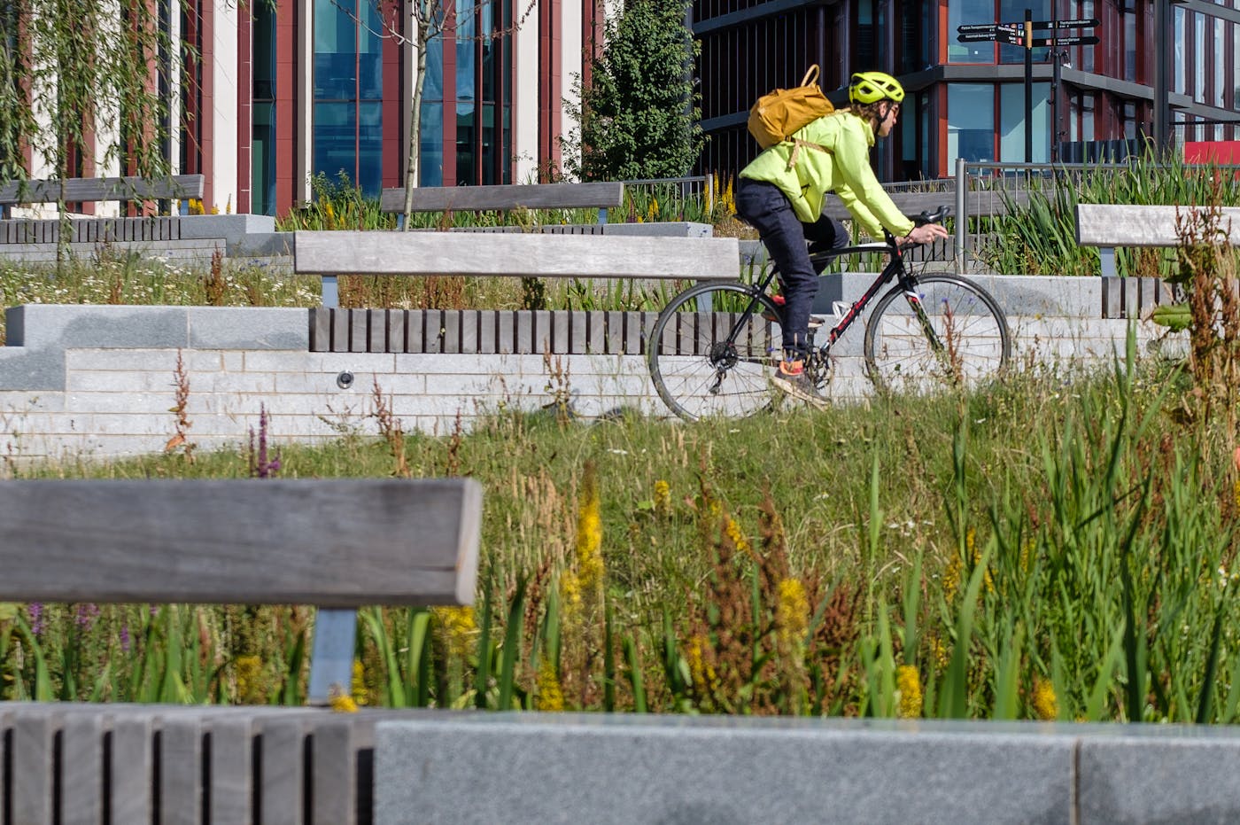 a person riding a bicycle