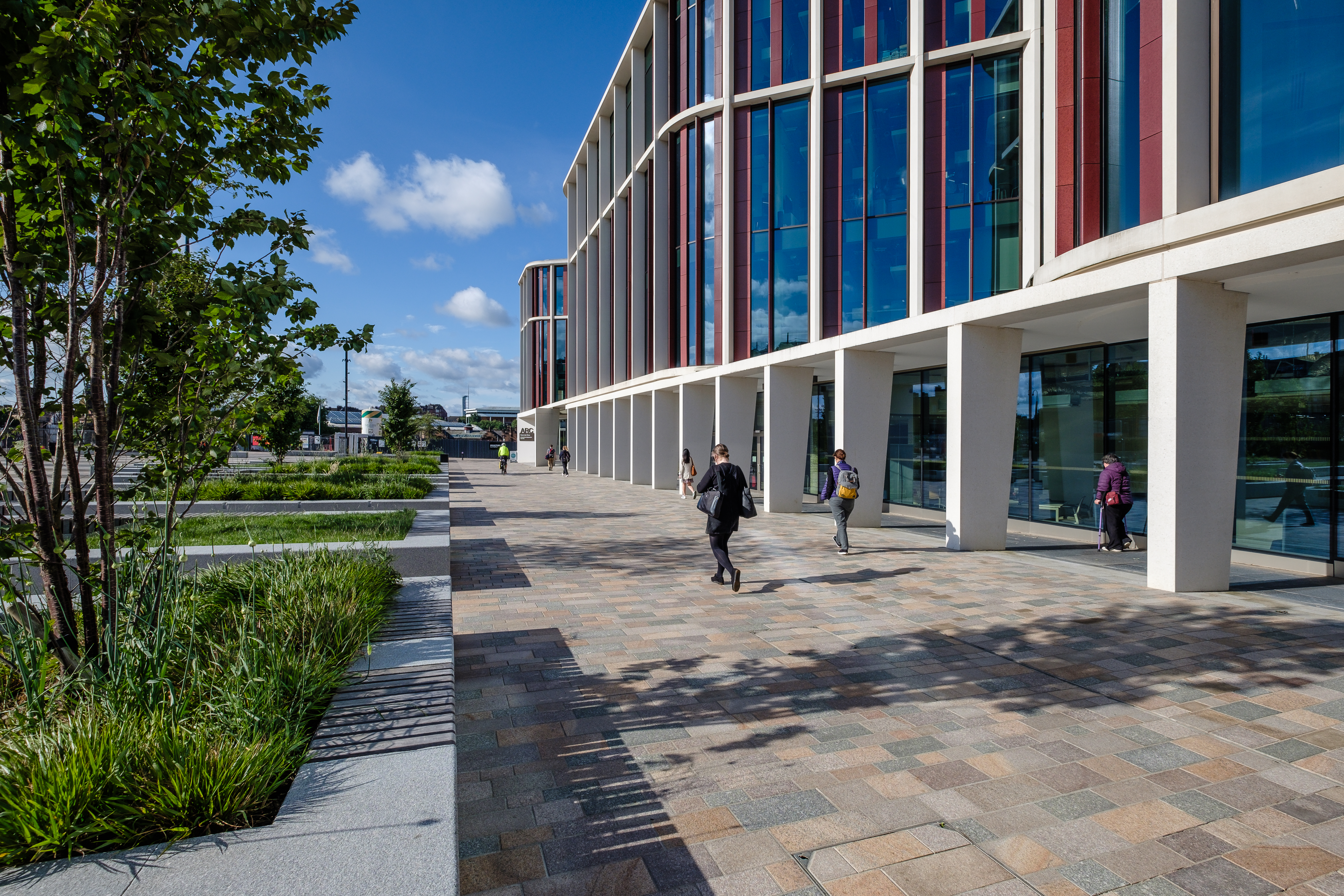 a building with many windows