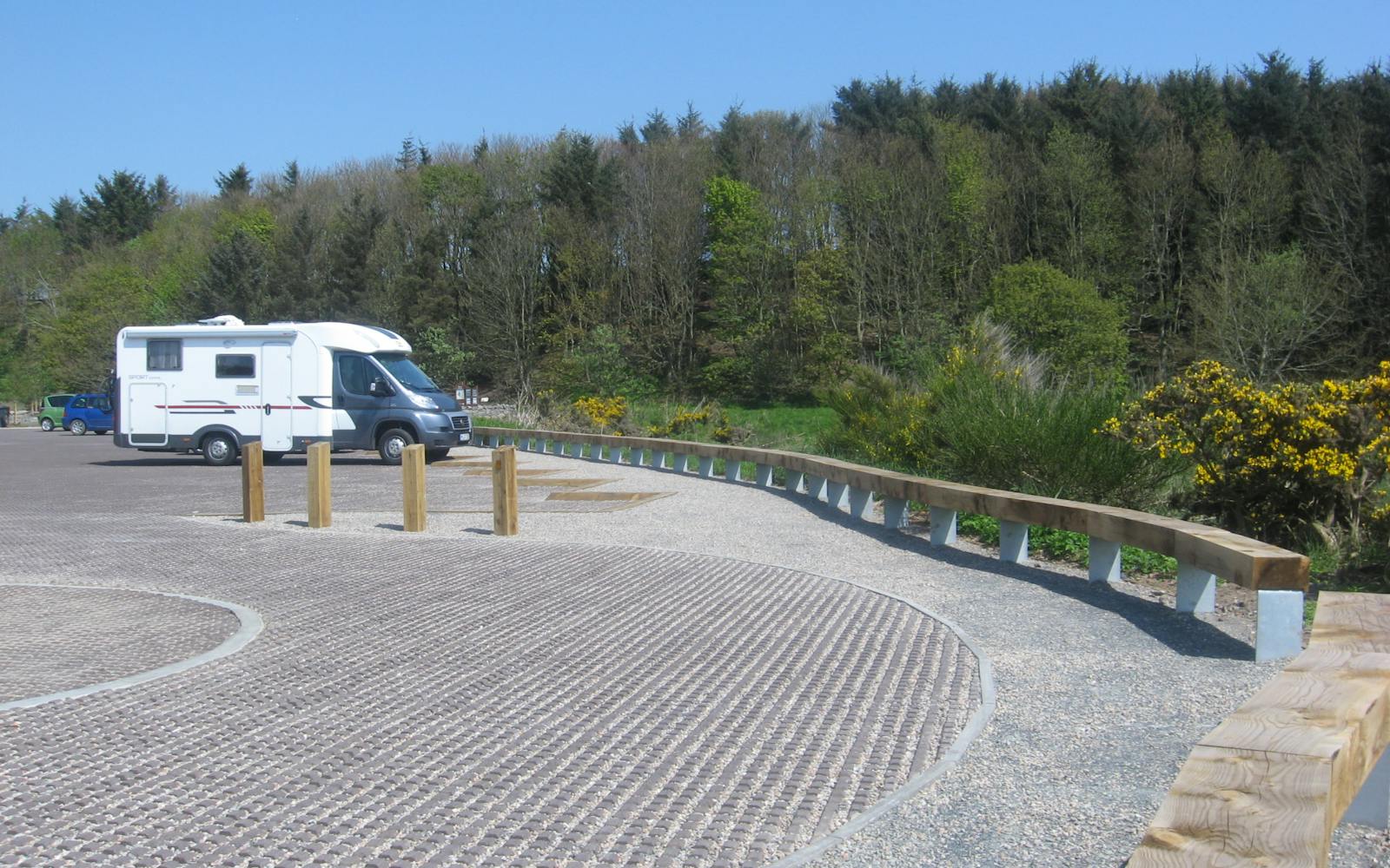 A camper van in a car park