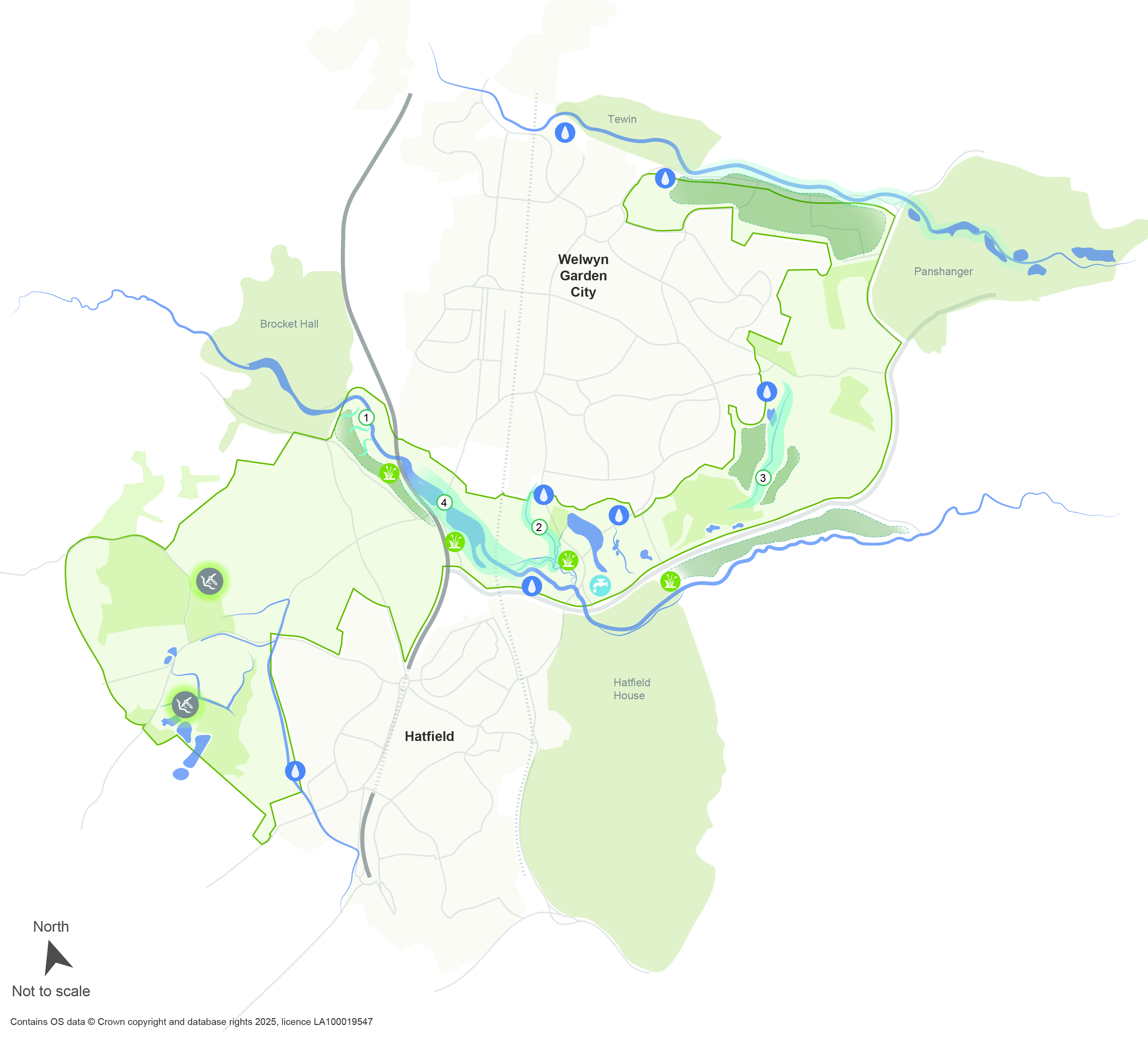 A map of Welwyn Garden City