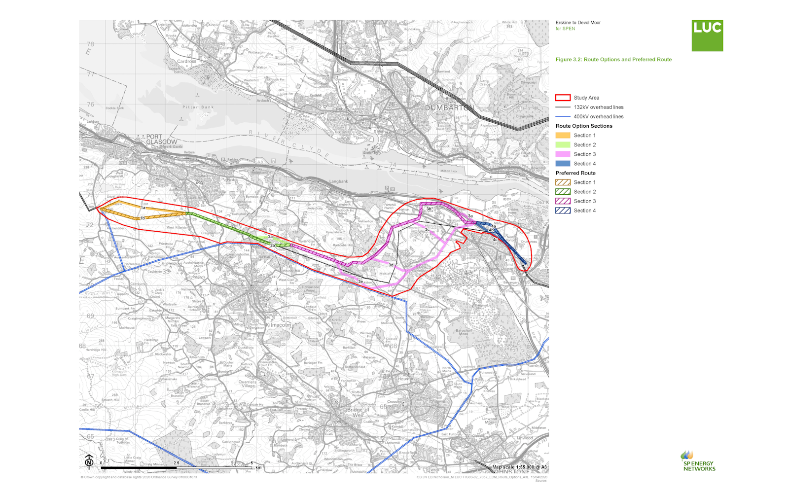 Black and white map with coloured lines