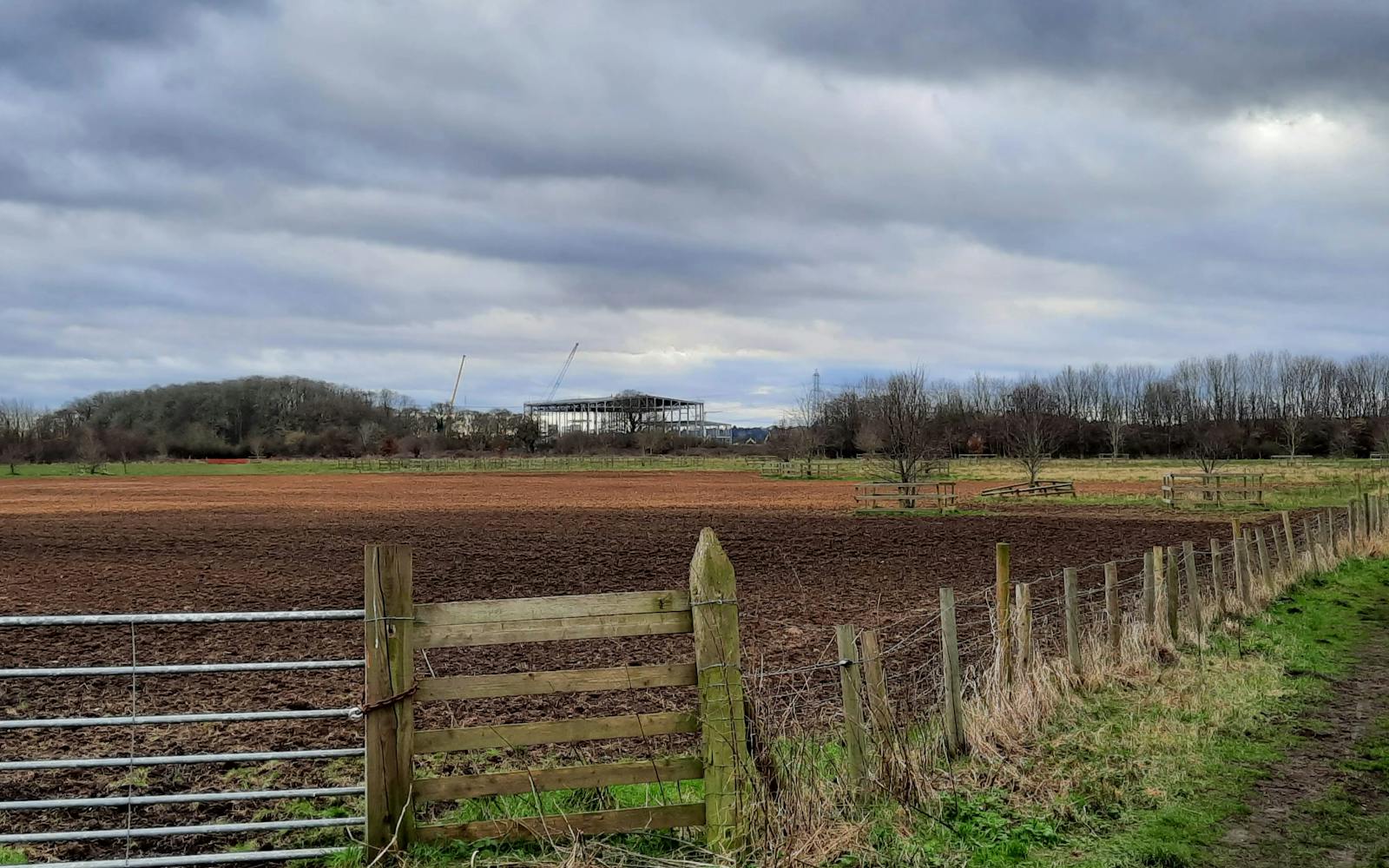 Fence around a mud field