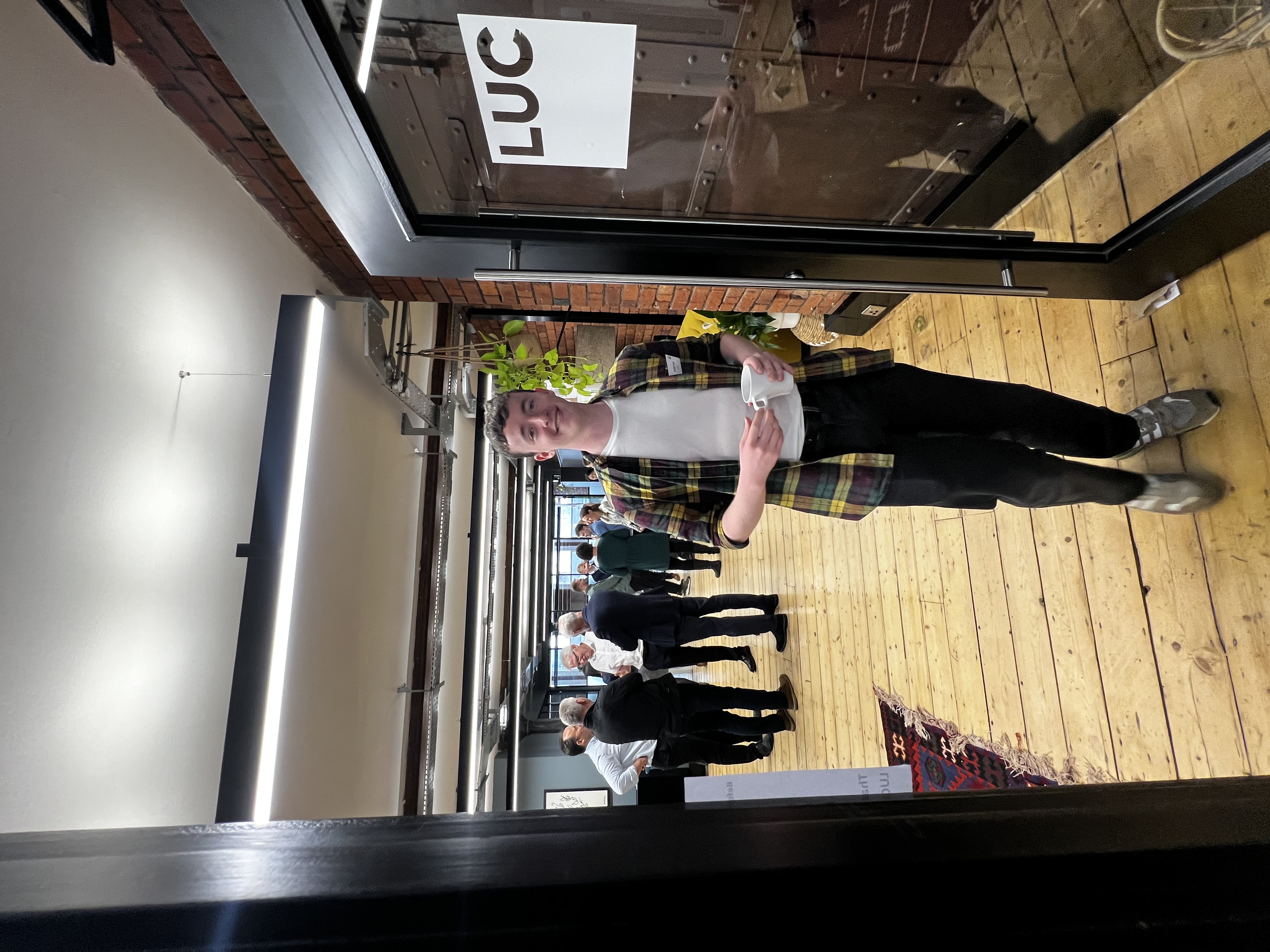 A person standing in a doorway 