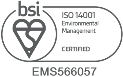 ISO 14001 logo and certificate