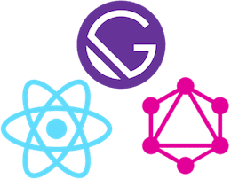 react + gatsbyjs + graphl logos