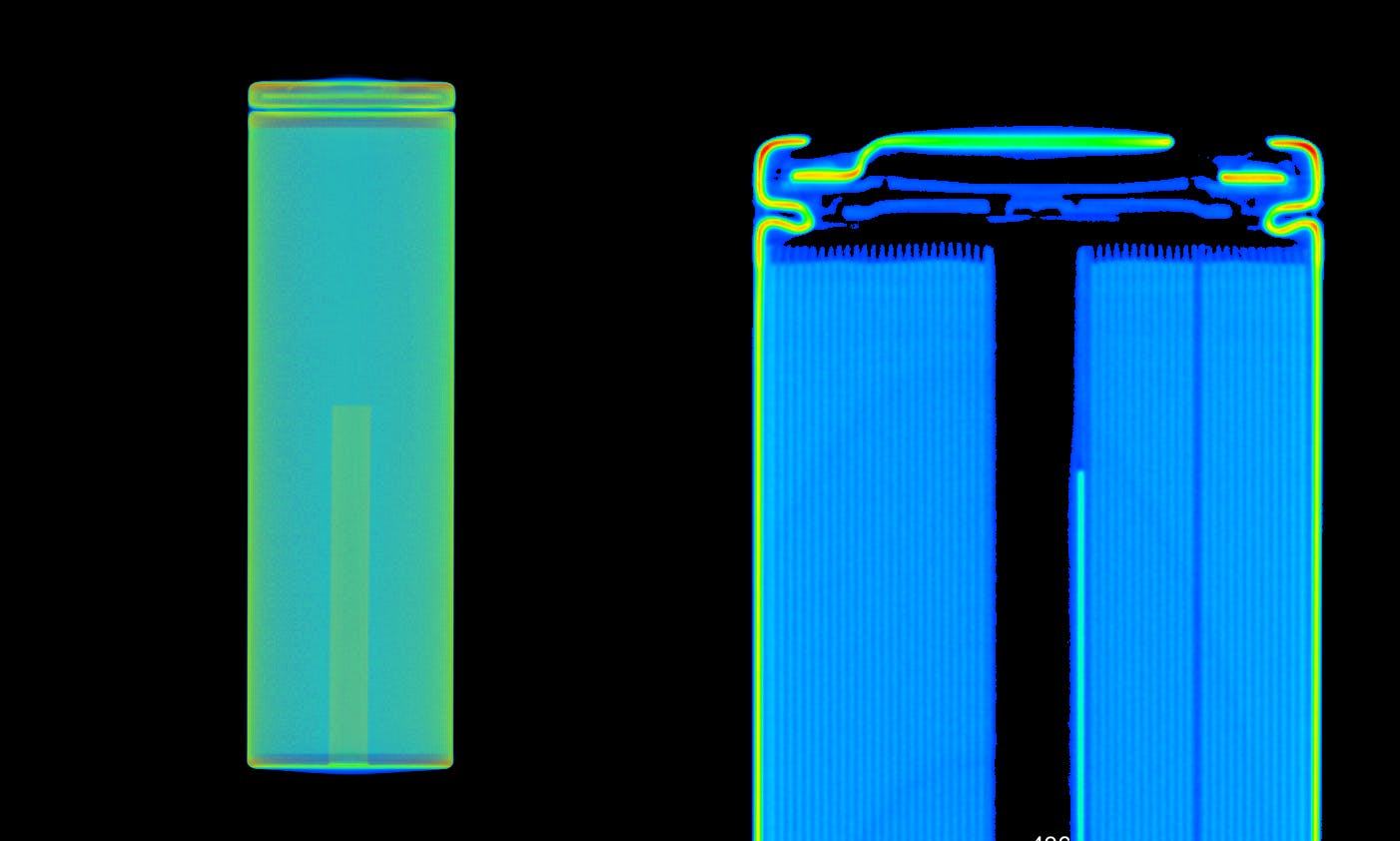 Lumafield 3D industrial CT scans of the lithium-ion LG21700 battery that powers the Tesla Model Y