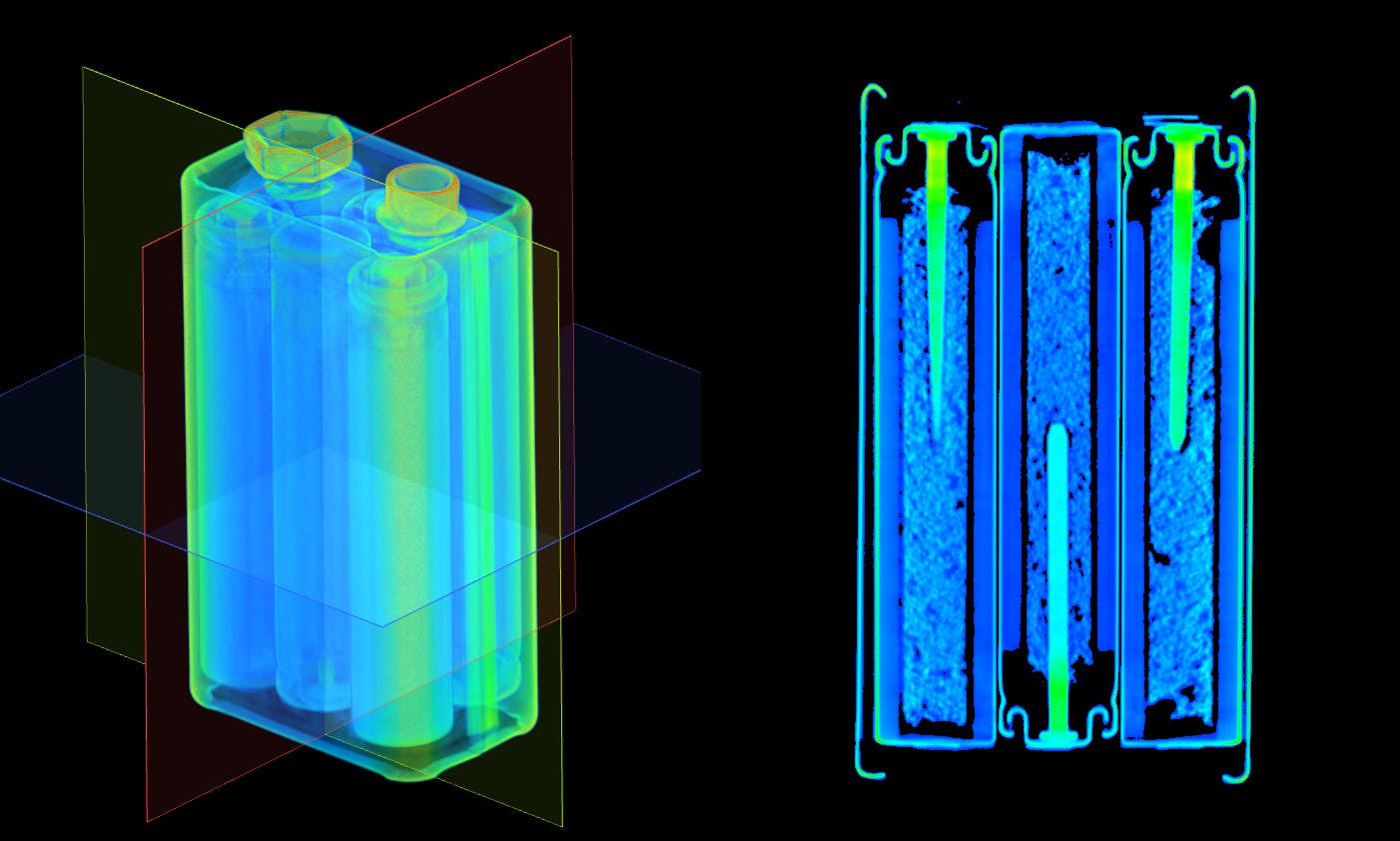Lumafield 3D industrial CT scan of Amazon Basics 9V (nine volt) battery