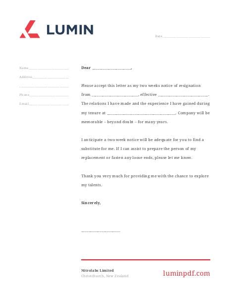 Two Week Resignation Letter from images.prismic.io