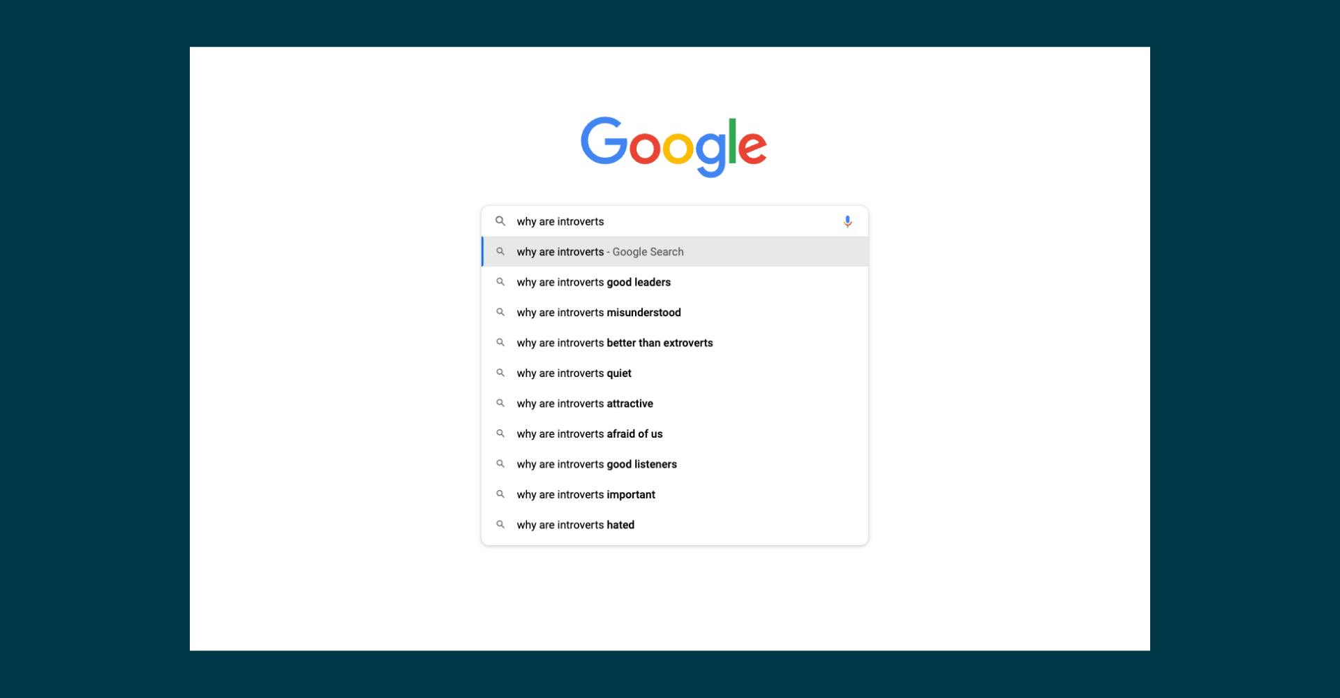 Google search for "why are introverts" showing common myths