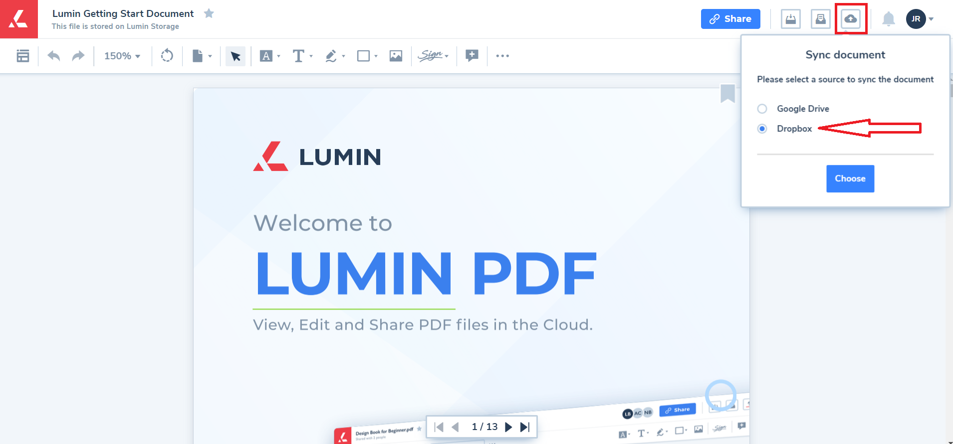 how to sign lumin pdf document