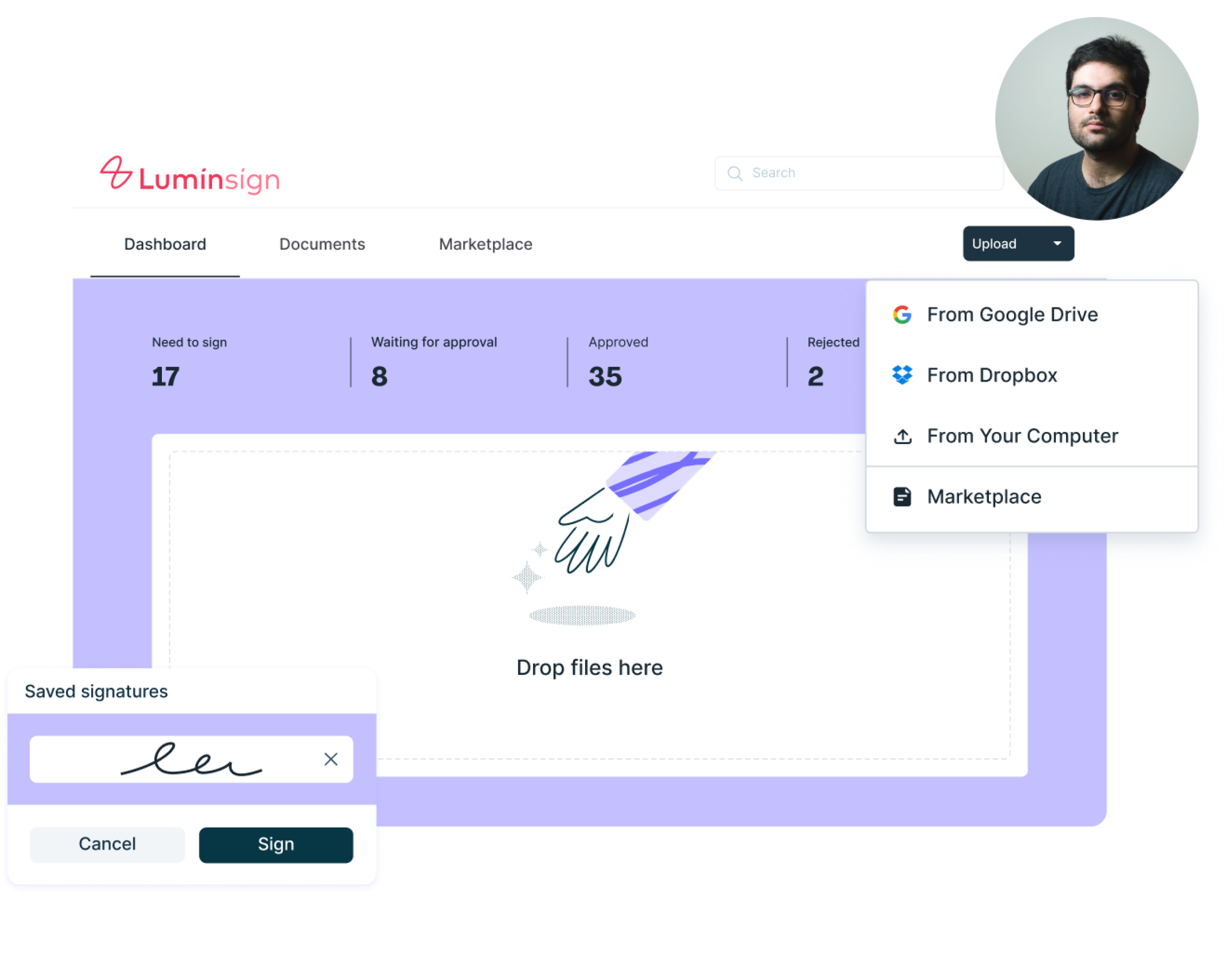eSign API hero introduction section