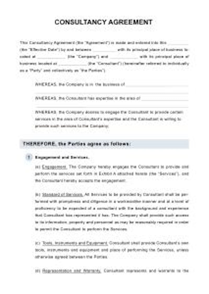 The Best Consulting Agreement Template