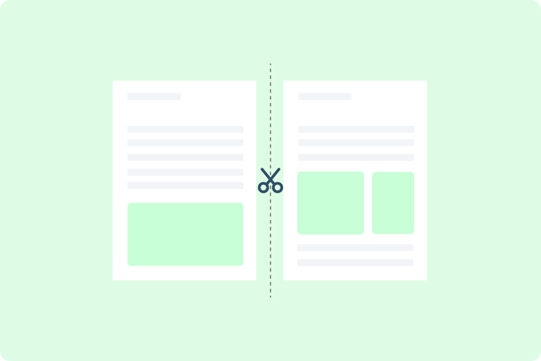 Divida páginas de PDFs