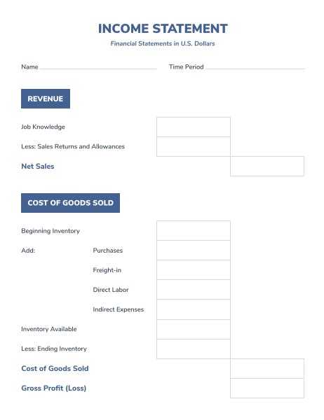 Income Statement Template