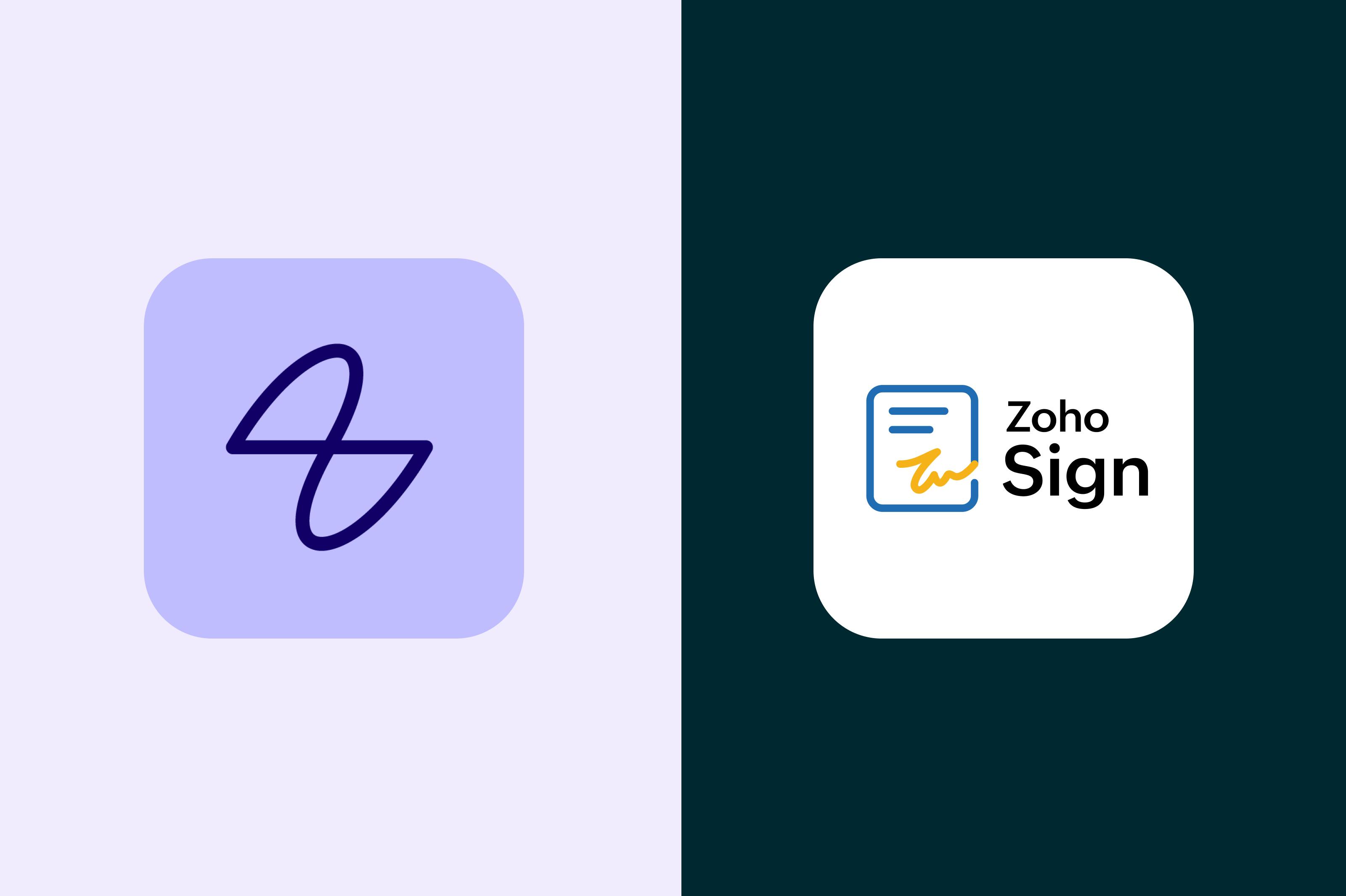 The Lumin Sign and Zoho Sign logos