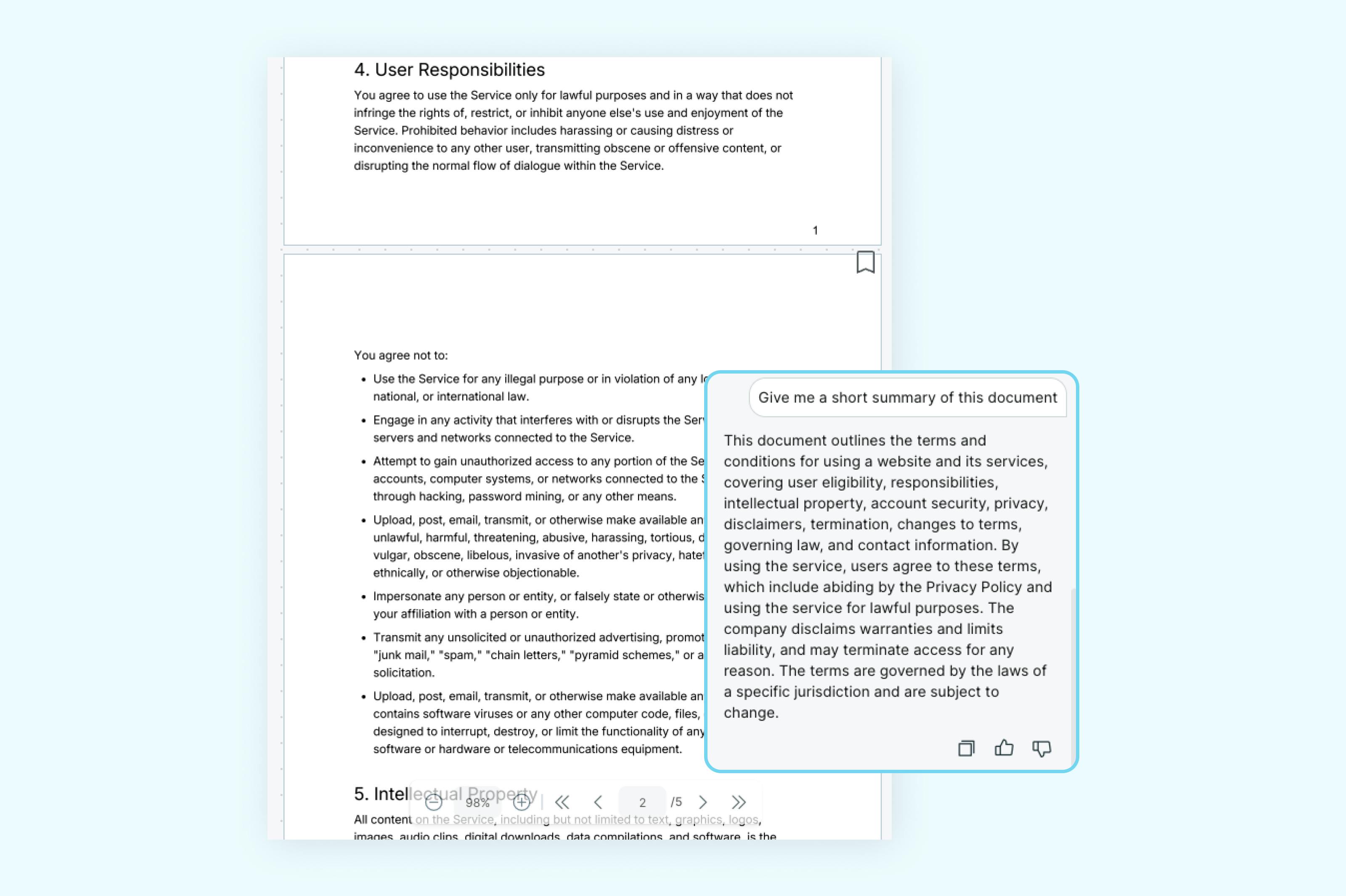 Usando IA para resumir el contenido de un PDF.