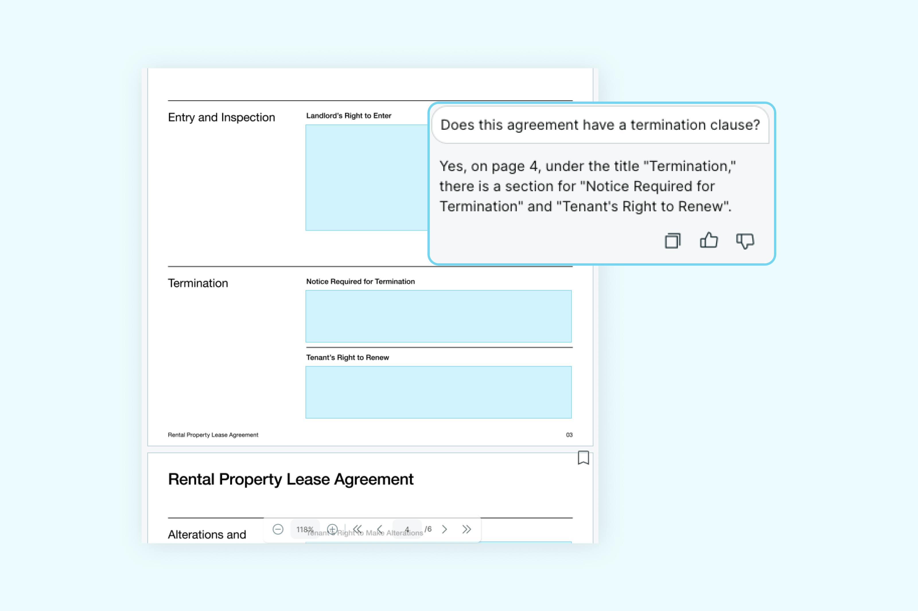 Usando la función de chat con IA para conocer más sobre el contenido de un documento PDF.