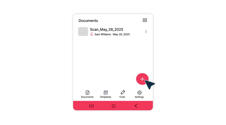 Opening the scan feature on the Lumin mobile app