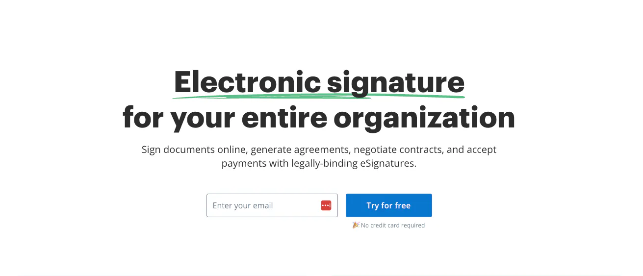 Une capture d’écran du site web de SignNow.