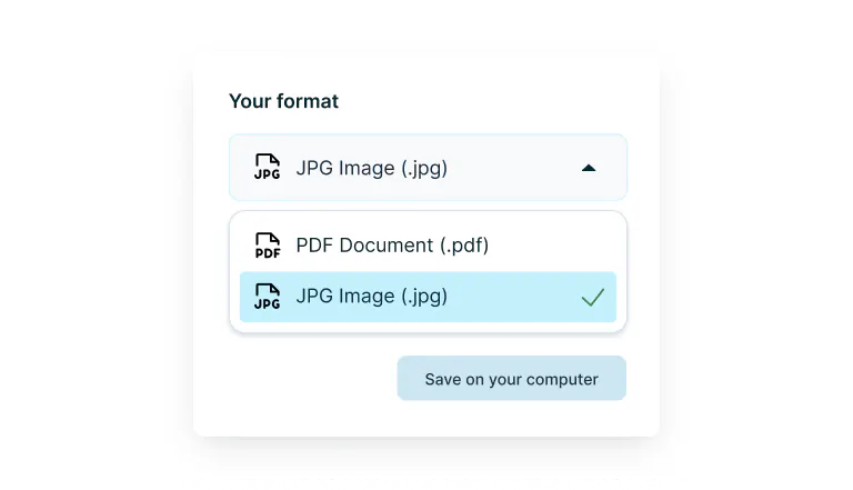 Escolhendo o formato de arquivo para converter PDF em JPG