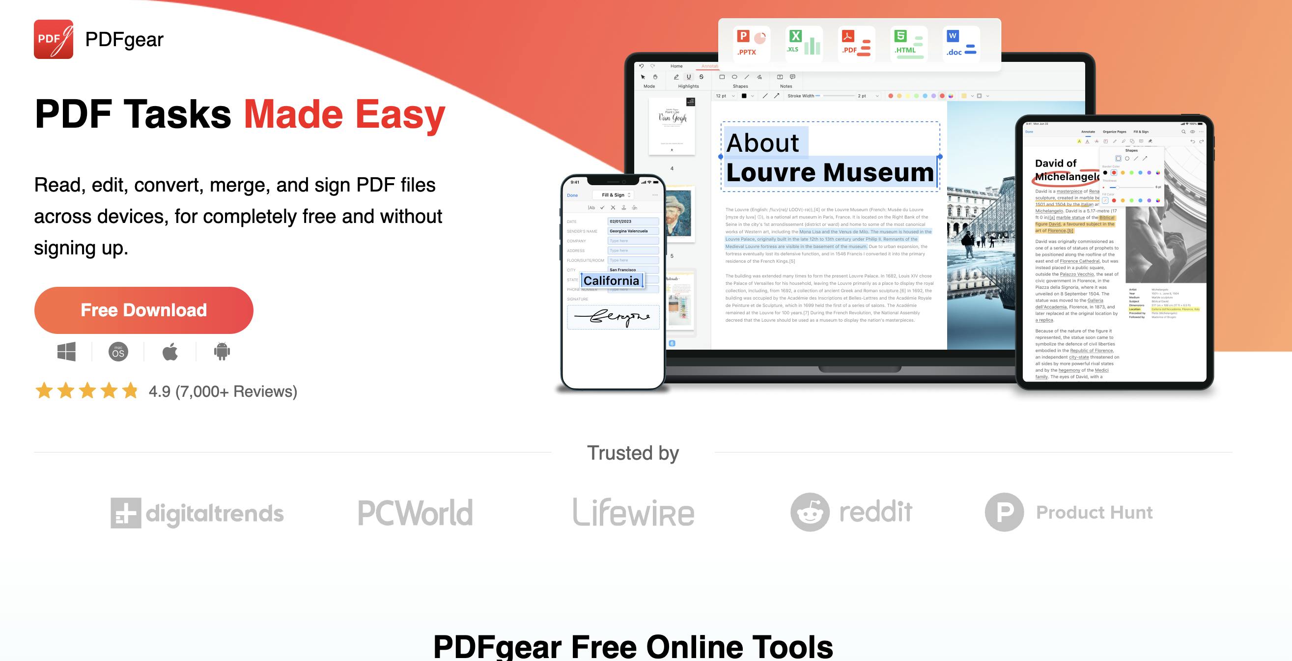 The PDFgear website