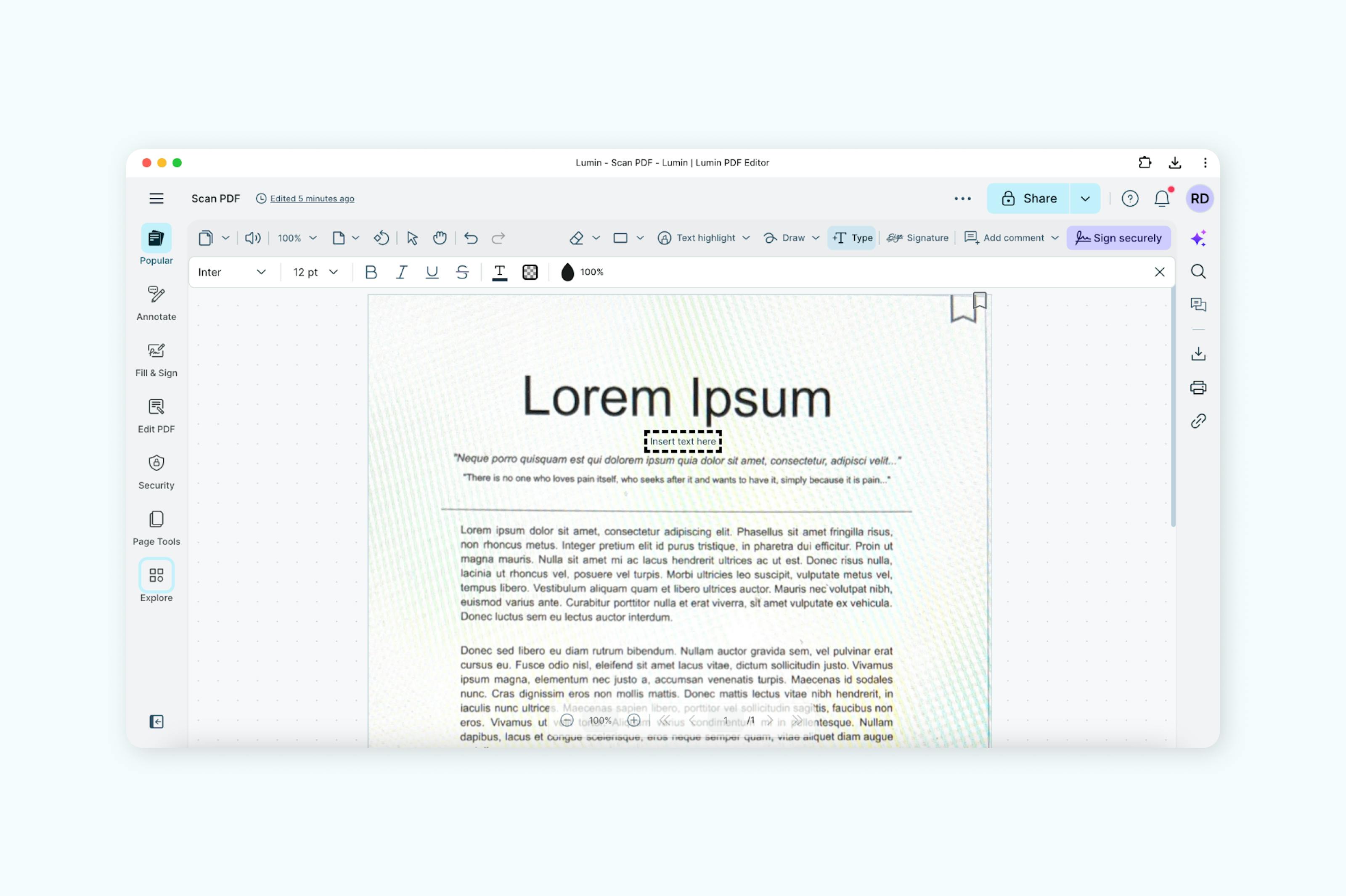 Adicionando texto em um PDF digitalizado