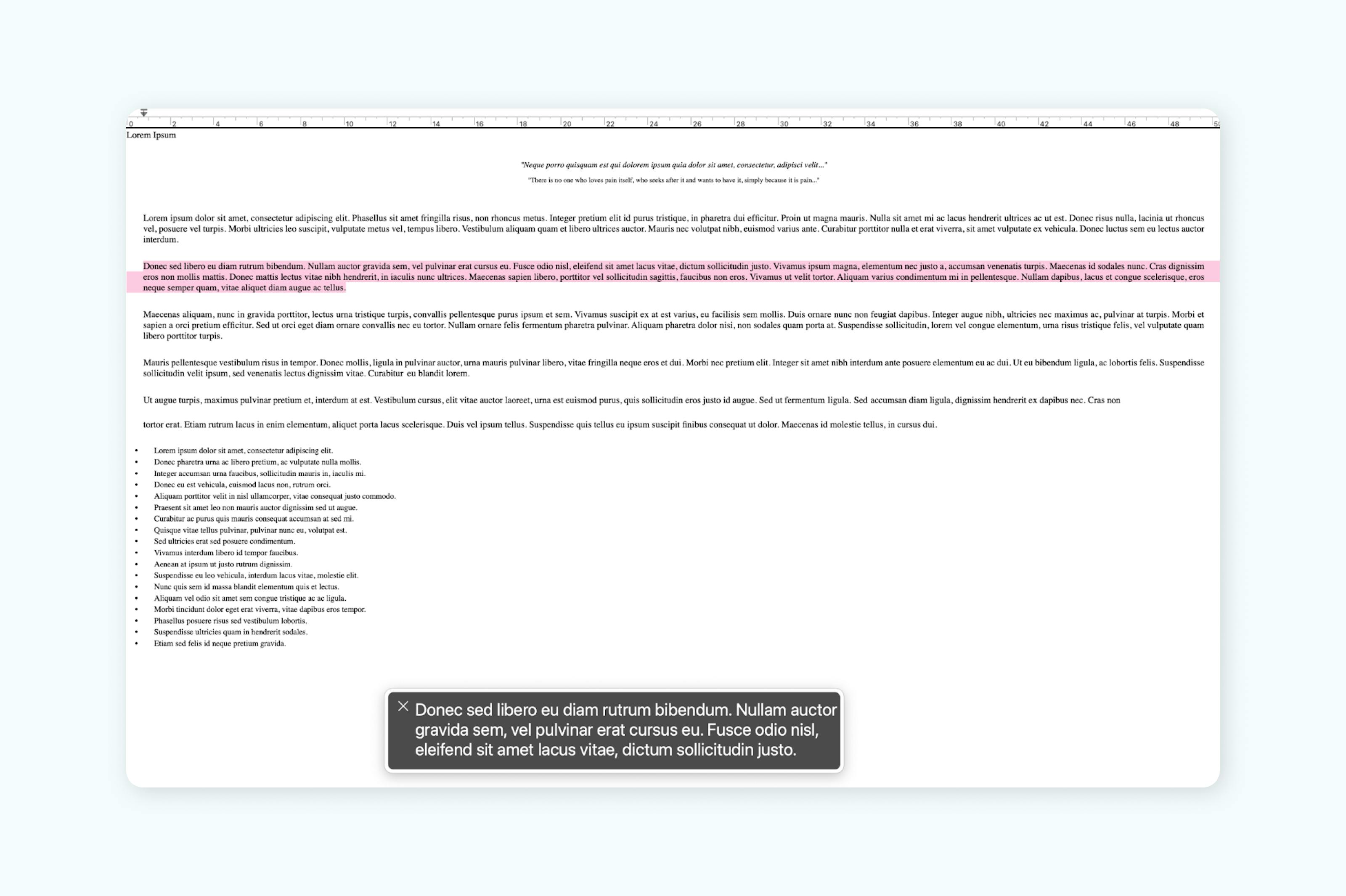 Texte surligné et fonction Lecture à voix haute intégrée sur Mac pour un PDF