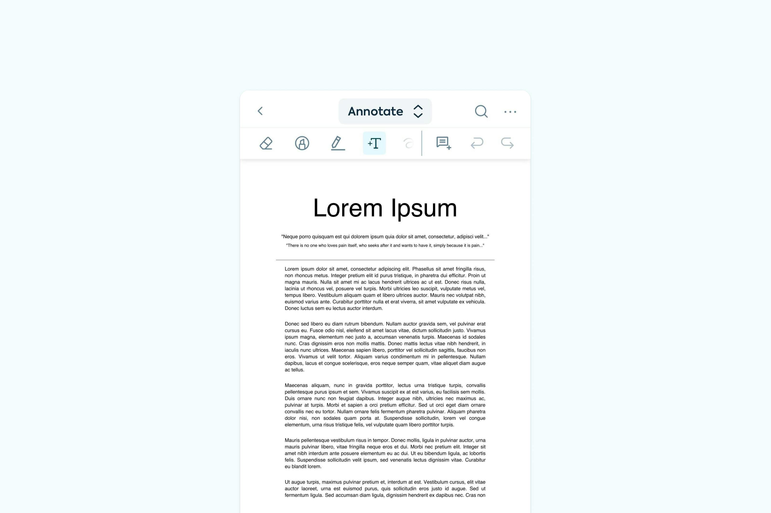 Editing a PDF on the Lumin mobile app for iPhone